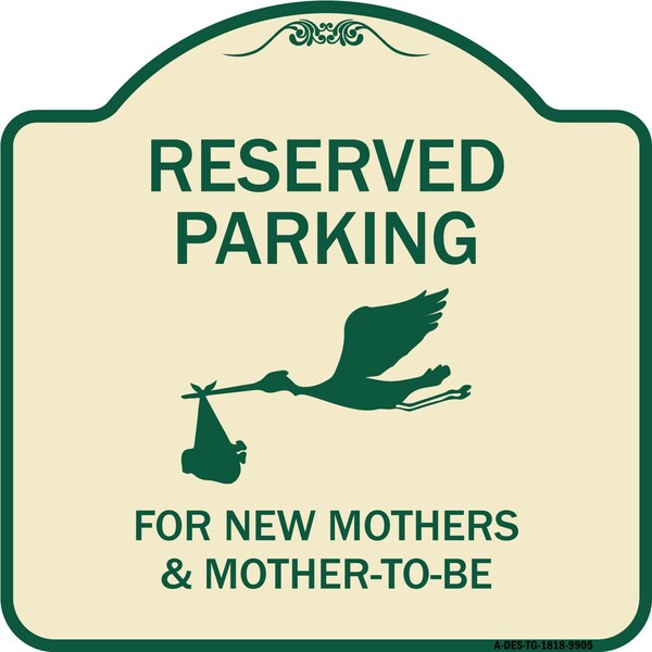 Designer Series-Reserved Parking For New Mothers & Mothers To-be, 18" x 18", TG-1818-9905